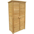 Wiltec Armoire de jardin avec Portes en lamelles – 870 x 465 x 1600 mm – en Bois d'épicéa avec toit bitumé – Jardinage Rangement Outils — photo 1