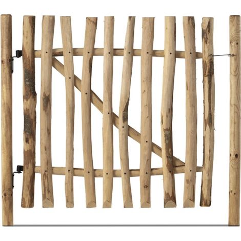 Easycloture – Portillon bois ganivelle 1m00 – Piquets en bois fendu – Résistant aux intempéries – Pour entrées naturelles — photo 1