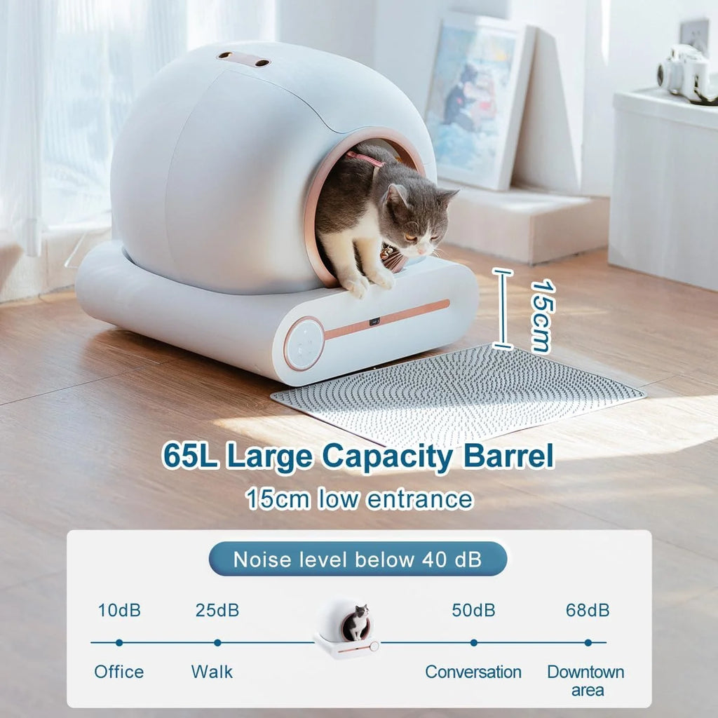 2026 Megonia Litière Autonettoyante Chat Automatique: 2.4GHz WiFi Con App Contrôle à Distance 65L Grande Capacité Anti-Pincem