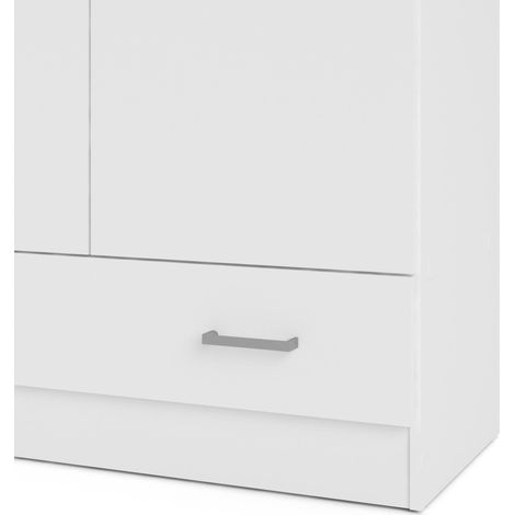 Dmora – Armoire 2 portes blanche 79,4x35,7x170,4 cm – Penderie avec 3 étagères – Design moderne pour chambre à coucher — photo 4