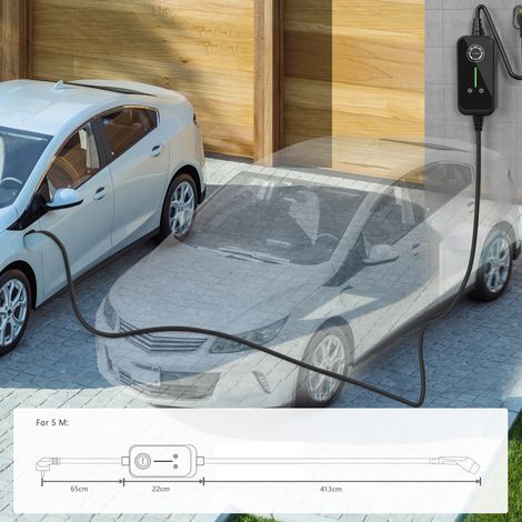 JATRHG EV Chargeur 7M 3.6KW-1.5KW 16A13A10A8A Type 2 station de Charge Voiture Electrique Portable Courant Commutable Voiture hybride Chargeur Rapide monophase