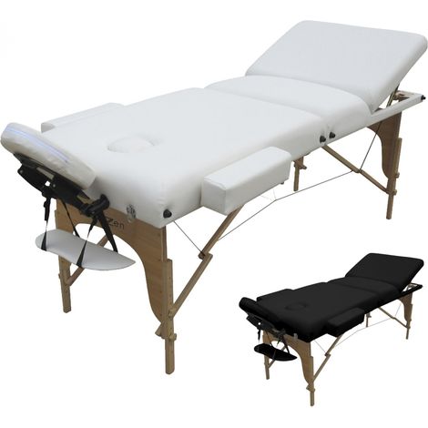 Table de massage pliante 3 zones en bois – Panneau Reiki – Housse de transport – Épaisseur 15 cm – Supporte jusqu'à 250 kg – Vivezen — photo 1