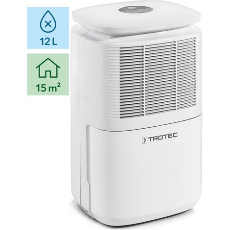 Trotec – Déshumidificateur 12l/j pour pièces jusqu'à 15m2 – Mode séchage textile – Évacuation des condensats – Indicateur d'hygrométrie LED — photo 1