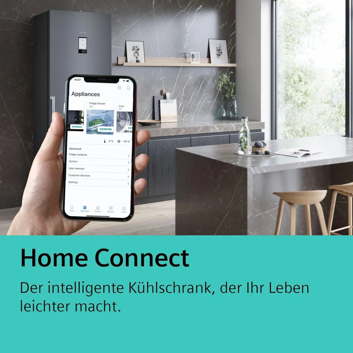 2026 SIEMENS KF96NVPEA iQ300 Multi-Door-Kühlschrank, 183 x 91 cm, 405 L Kühlen & 200 L Gefrieren, hyperFresh längere Frische