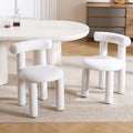 Wahson Lot de 2 chaises en fausse fourrure – Chaise salle à manger moderne sans accoudoirs – Pieds en métal – Confort optimal – Couleur blanche — photo 1