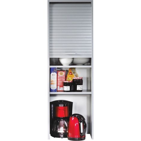 Beaux Meubles Pas Chers – Meuble de cuisine aluminium 1 rideau coulissant – 4 niches – L 40 x H 123.6 x P 35 cm – Éco-conçu, fabriqué en France — photo 3