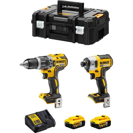 Pack Perceuse + Visseuse à chocs DEWALT DCK266P2T - 18V - 2 batteries 5Ah - Chargeur - Coffret Tstak — photo 1