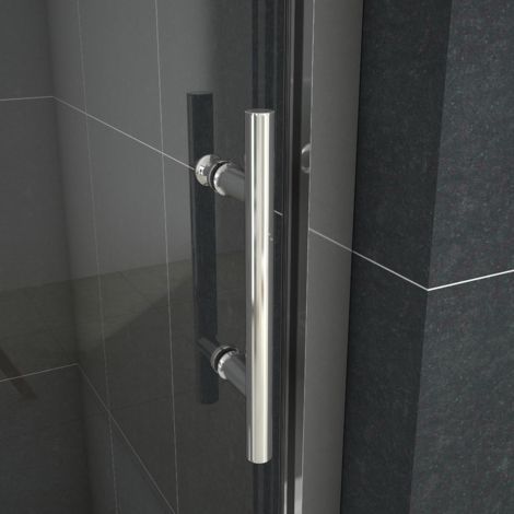 Ocean Sanitaire – Porte de douche coulissante 150x190cm – Verre de sécurité 5mm – Installation en niche – Aluminium chromé – Accès coulissant — photo 3