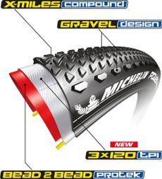 Pneu Gravel Michelin Power Gravel Competition Line 700 mm Tubeless Ready Souple Bead 2 Bead Protek X-Miles Flancs Classic — photo 2