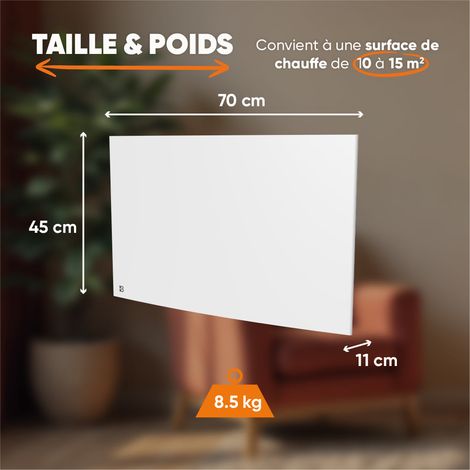 Radiateur électrique fixe à inertie sèche fonte 1500W Bestherm BIA horizontal blanc — photo 4