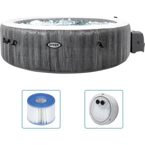 Intex – Spa gonflable PureSpa Greywood Deluxe Ø 216 x 71 cm – 6 personnes – 170 buses d’air – Système de chauffage 2200W – Protection contre le calcaire — photo 2