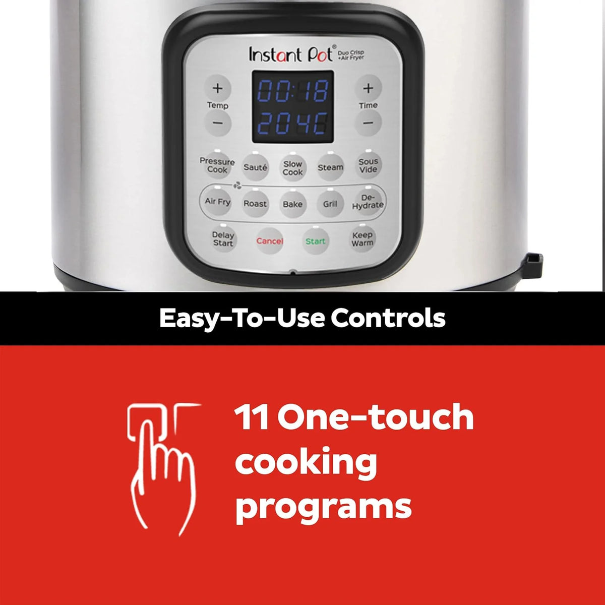 2026 Instant Pot Multicuiseur 11 en 1 Duo Crisp + Air Fryer, 8 L : autocuiseur, friteuse à air, mijoteuse, cuiseur à vapeur