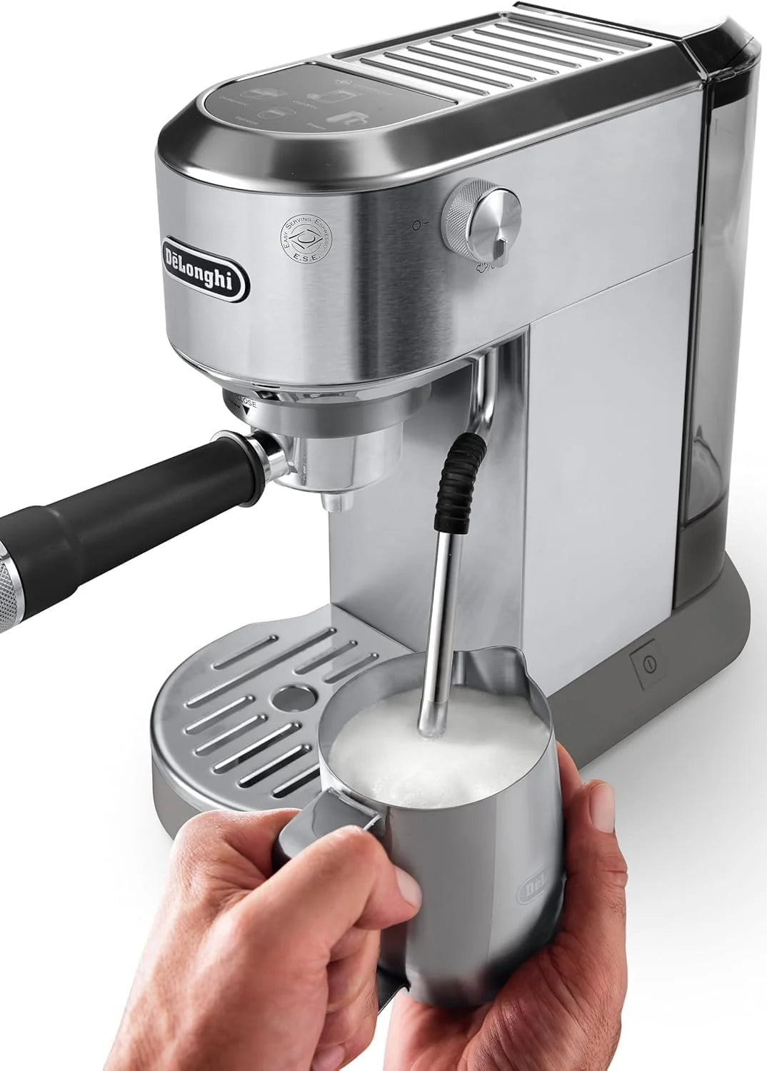2026 De'Longhi Dedica – Cafetière à pompe en acier inoxydable pour café moulu ou individuel, expresso et cappuccino, réservoi