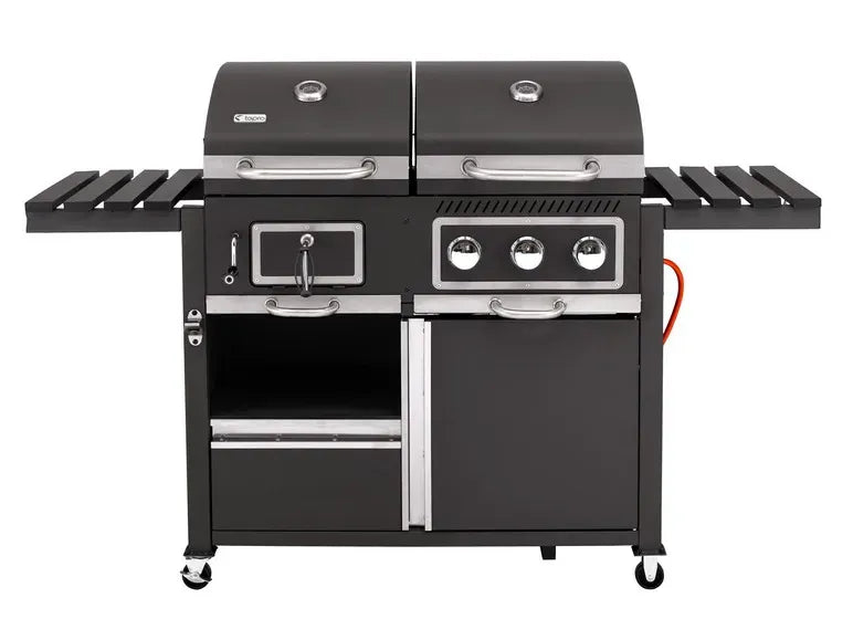 2026 tepro Kohle-Gas-Grill »Toronto Kombi«, 8,7 kW Leistung, 3 Edelstahlbrenner, 2 Ablagen