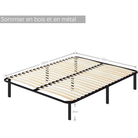 Iztoss – Ensemble sommier et matelas 160x200 cm – Matelas mousse 160x200x26 cm – Sommier à lattes en bois avec pieds – Installation rapide en 30 min — photo 4