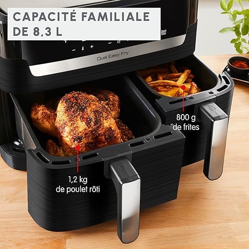 2026 Moulinex air fryer deux compartiments, très grande capacité 11L, 10 personnes, 7 Programmes automatiques, friteuse sans