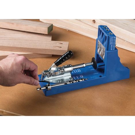 Gabarit de perçage Kreg K4 – Guide à 3 trous en acier trempé – Réglage 3,2 mm – Épaisseur matériaux 12,7 à 38,1 mm — photo 2