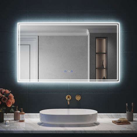 Miroir LED Salle de Bain Bluetooth 120x70cm - Miroir Lumineux avec Anti-buée, Affichage de l'Heure et Température，trois températures de couleur — photo 6
