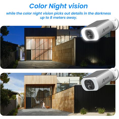 Anran – Caméra de surveillance extérieure sans fil WiFi solaire 3MP – Audio bidirectionnel – Détection mouvement PIR – Vision nocturne IP65 — photo 3