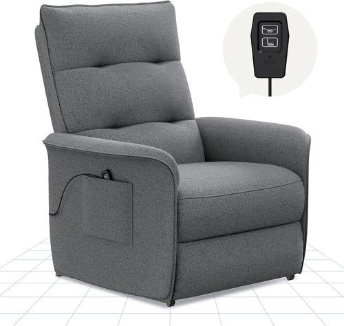 2026 Fauteuil relax électrique FLEXISPOT avec dossier réglable, inclinable de 105° à 155°, fauteuil inclinable, fauteuil relax ergonomique pour chambre, salon et home cinéma (gris foncé)