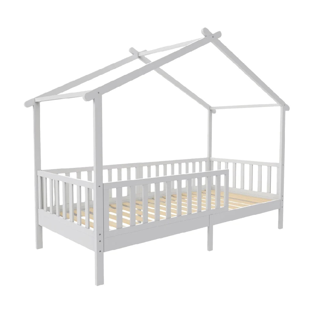 2026 Lit cabane pour enfant en bois blanc — Style scandinave — Sécurité et créativité