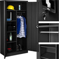 Armoire de rangement metallique en acier 180 x 80 40 cm noir — photo 1