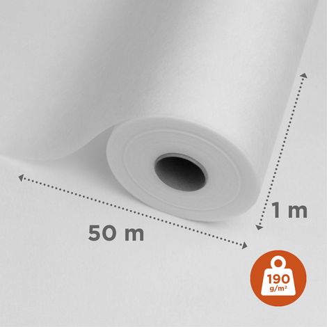 Adfors – Voile de verre lisse prépeint 190g/m² – Rouleau 50m x 1m – Résistance aux chocs – Perméable à la vapeur d'eau — photo 1