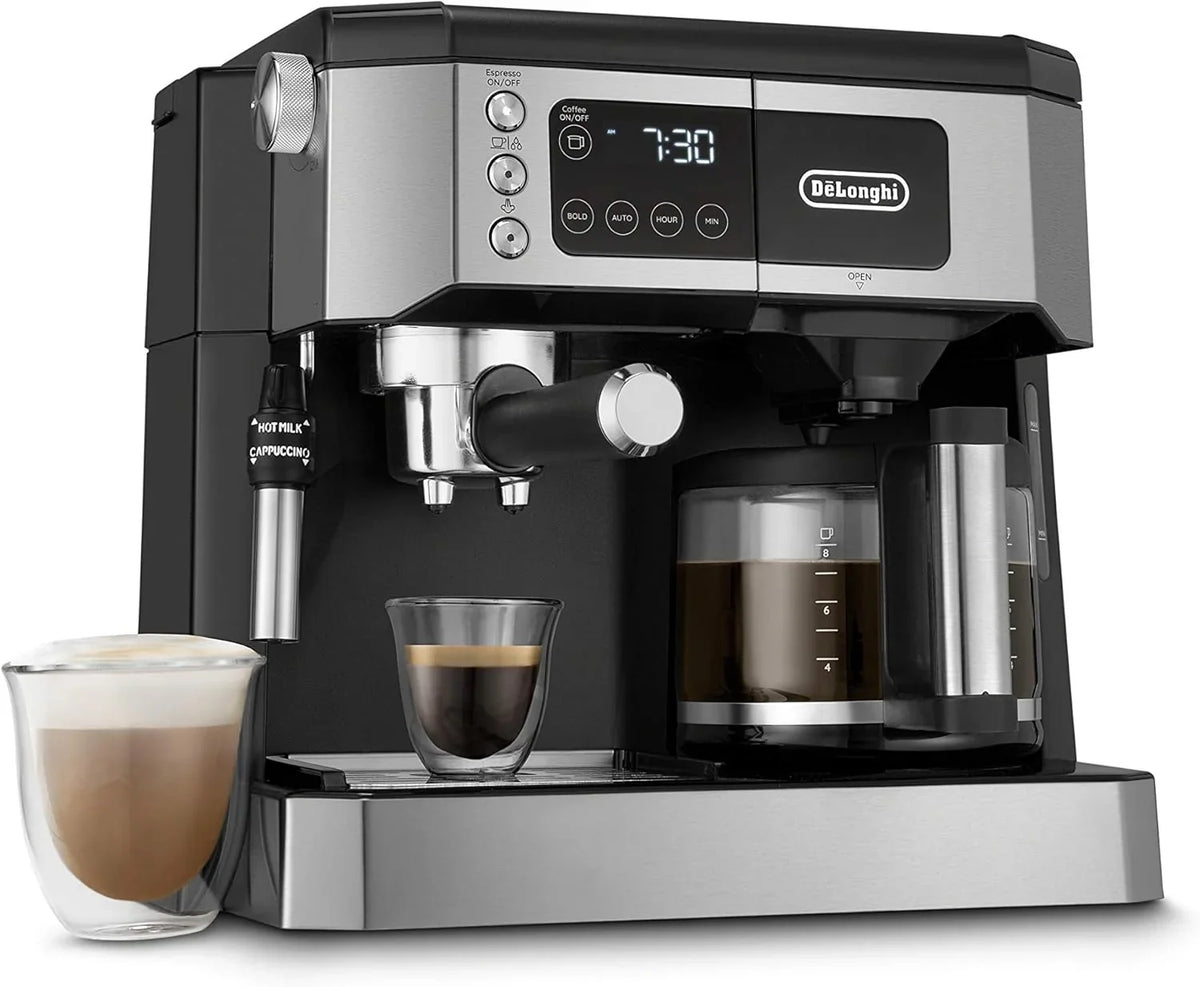 2026 De'Longhi All-in-One Combination Coffee Maker  Espresso Machine + Advanced Adjustable Milk Frother for Cappuccino  Latte