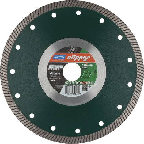 Norton – Disque diamant 200 mm pour meuleuse – Alésage 25,4 mm – Segment 10 mm pour céramique et grès – Coupe rapide et précise — photo 3