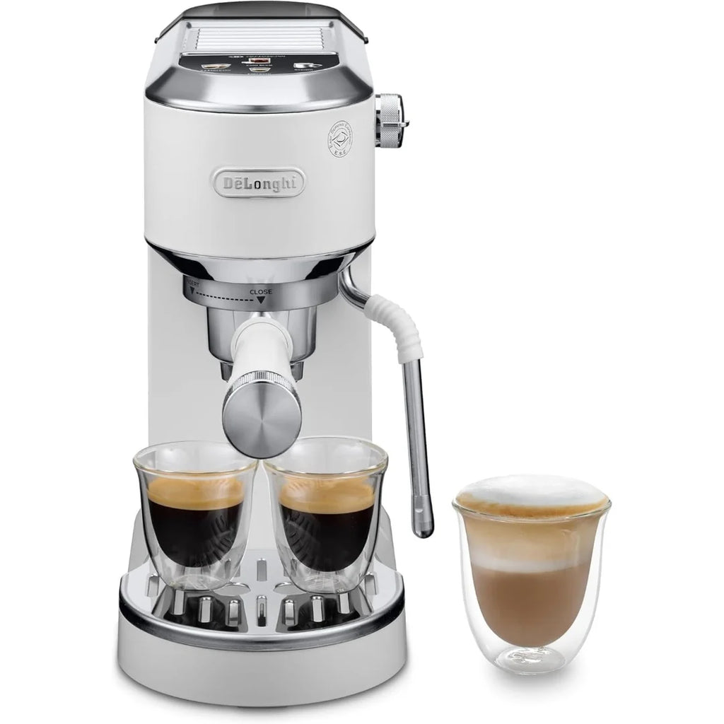 2026 De'Longhi Dedica – Cafetière à pompe en acier inoxydable pour café moulu ou individuel, expresso et cappuccino, réservoi