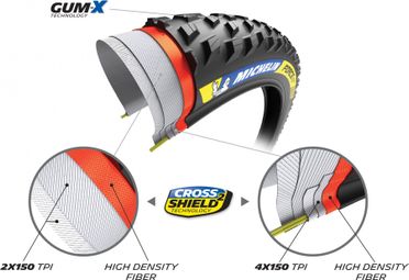 Pneu VTT Michelin Force XC2 Racing Line 29'' Tubeless Ready Souple Cross Shield2 Gum-X E-Bike Ready — photo 5