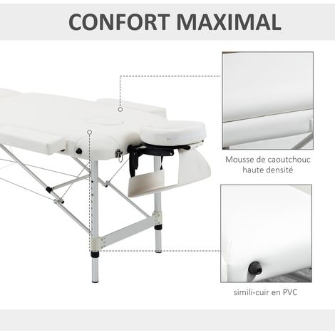 Homcom – Table de massage pliante cosmétique 225 kg – Aluminium léger – Réglable en hauteur et inclinaison – Sac de transport inclus — photo 5