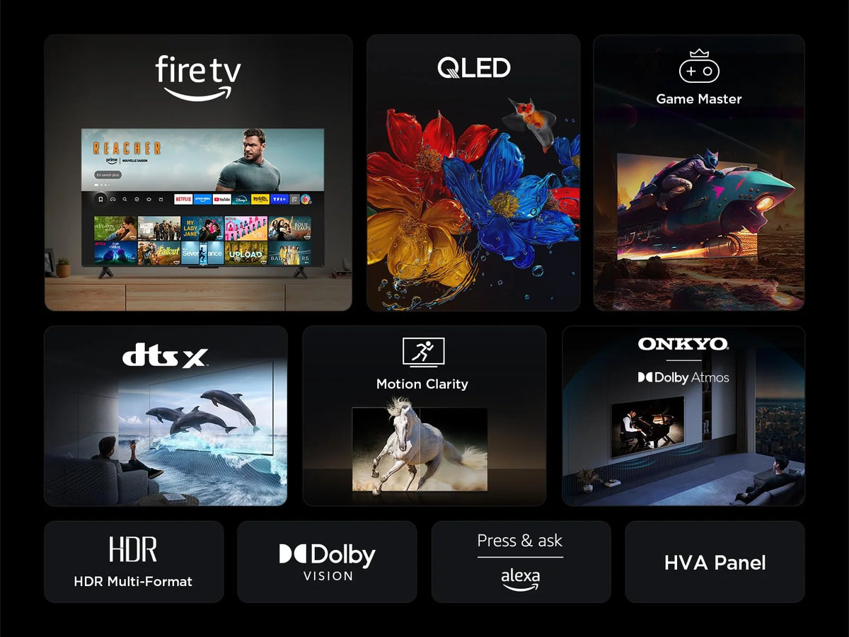 2026 TCL 43T6C Fire TV 43 Pouces QLED 4K UHD Smart TV, HDR (Multi-Format), Dolby Atmos, Motion Clarity, vocale Alexa