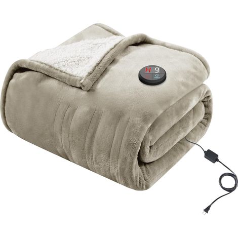 Couverture Chauffante 130x180cm Une Touche Plaid Chauffant Kaki — photo 1
