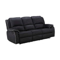 2026 Canapé relax 3 places en simili cuir noir – mécanisme d’inclinaison manuel, confort supérieur et design contemporain