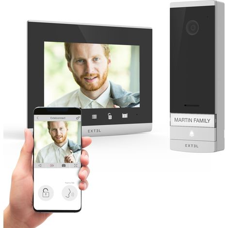 Extel – Visiophone filaire connecté avec QR Code – Moniteur couleur 7'' – Vision nocturne – Installation facile avec 2 fils – Résistant IP44 — photo 1