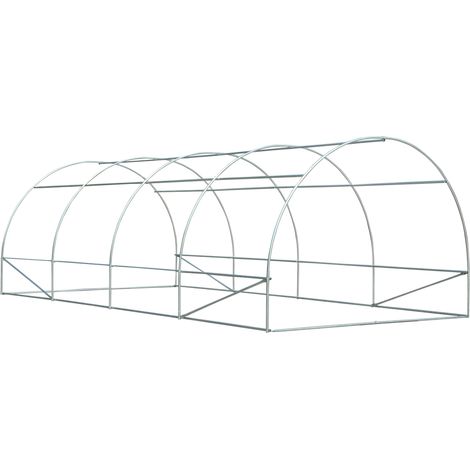 Outsunny – Serre tunnel 18 m² – Châssis tubulaire renforcé 24 mm en acier – 6 x 3 x 2 m – 8 fenêtres anti-UV – Montage rapide — photo 5