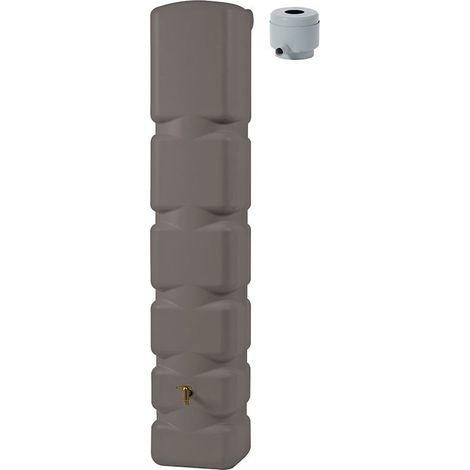 FP – Réservoir mural 300 litres taupe – Kit complet avec robinet et raccord de descente – Matériaux résistants aux intempéries – Design fonctionnel — photo 2