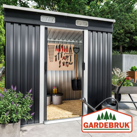 Abri de jardin métal 3,4m³ Cabane de jardin Rangement vélos outils Anthracite — photo 4