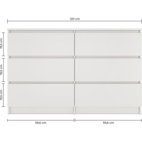 Hucoco – Commode enfant 6 tiroirs 120x77x30cm – Structure en panneaux mélaminés – Glissières silencieuses – Résistante aux rayures et humidité — photo 3