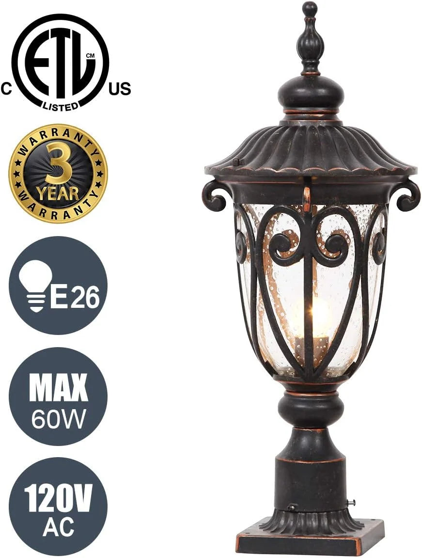 2026 Grande applique murale d'extérieur de 58 cm pour porche, lot de 2, en aluminium, lanterne vintage en bronze avec abat-jo