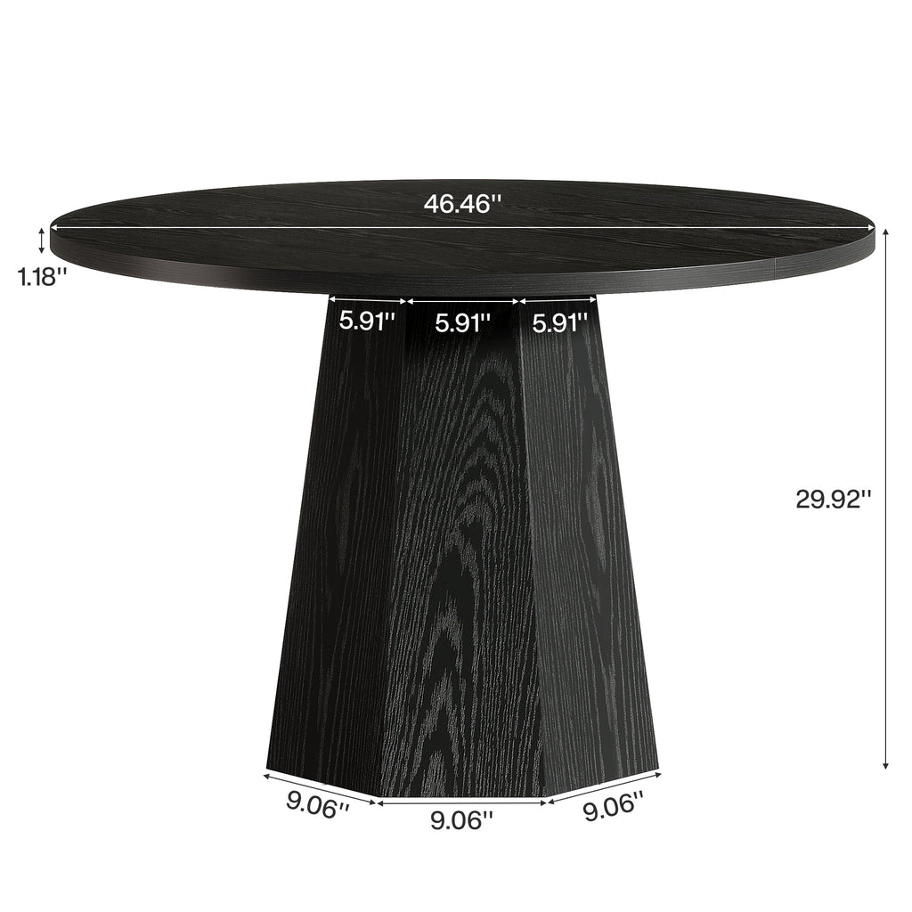 Tribesigns Table à manger ronde de 118 cm avec base robuste