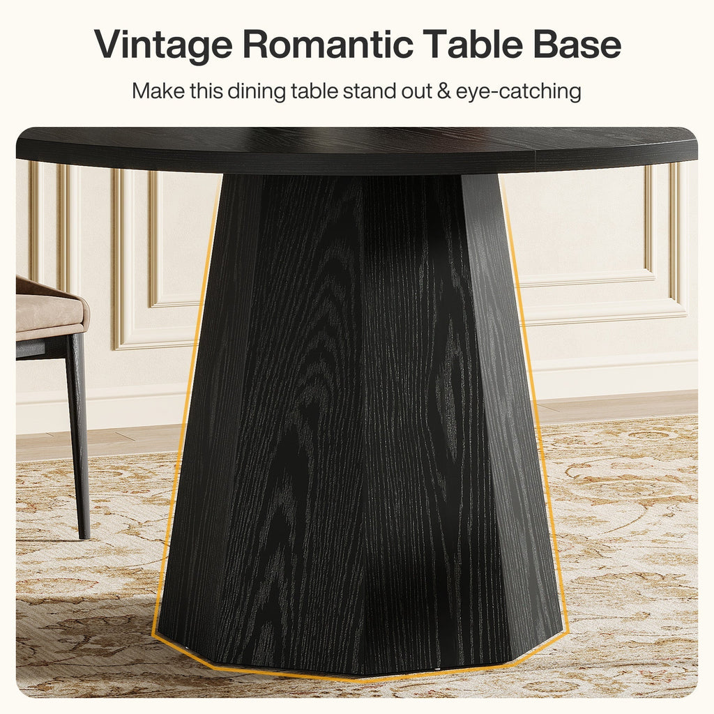 Tribesigns Table à manger ronde de 118 cm avec base robuste
