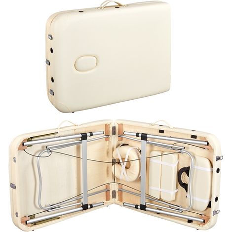 Yaheetech Table de Massage Pliante Professionnelle 70 x 213 cm 3 Section avec Pied en Aluminium Lit de Massage Portable à Hauteur Réglable Repose-tête Ergonomique pour le Massage Spa Tatouage Beige — photo 4