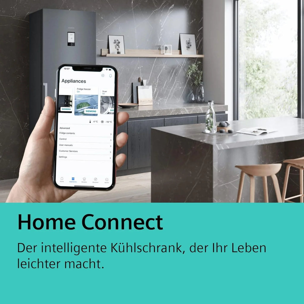 2026 SIEMENS KF96NVPEA iQ300 Multi-Door-Kühlschrank, 183 x 91 cm, 405 L Kühlen & 200 L Gefrieren, hyperFresh längere Frische