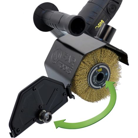 Fartools – Ponceuse excentrique 1300W – Pour bois extérieur – 2 brosses (laiton, métal) – Ø120mm – Régulateur de vitesse – Collecteur de poussière — photo 3