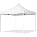 Carpasol – Tente pliante 3x3 m – Barnum pliant en acier 100% – 3 hauteurs réglables – Bâche polyester épais résistante aux UV – Abri réception blanc
