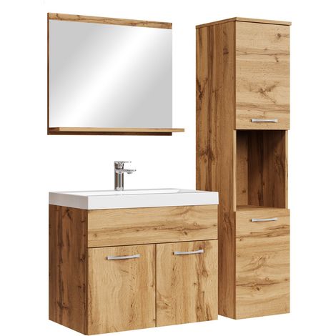 Meuble de salle de bain BADPLAATS Montreal - 60 cm - Chêne - Armoire rangement — photo 1