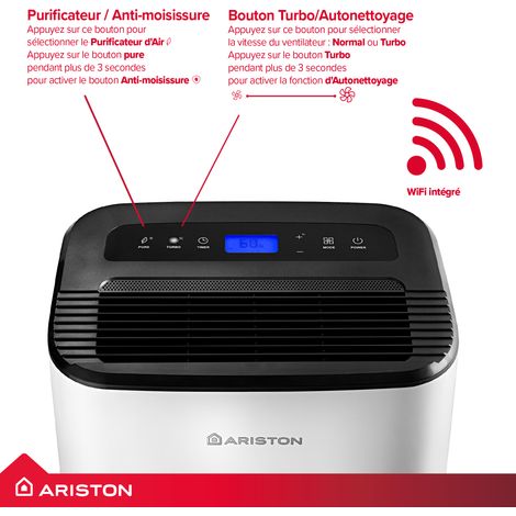 Déshumidificateur Intérieur Connecté 21L - Ariston DEOS 21S NET WIFI - Intelligent, Silencieux,  jusqu'à 52 m² — photo 6