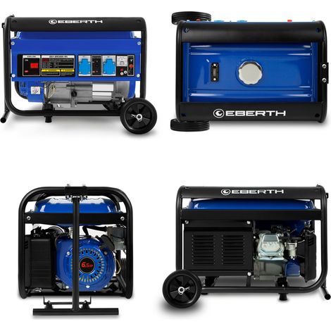 Eberth – Groupe électrogène 3000W 6,5 CV essence – AVR, 2x230V, 1x12V, démarrage câble – Autonomie 9-11h, niveau sonore 69dB — photo 4